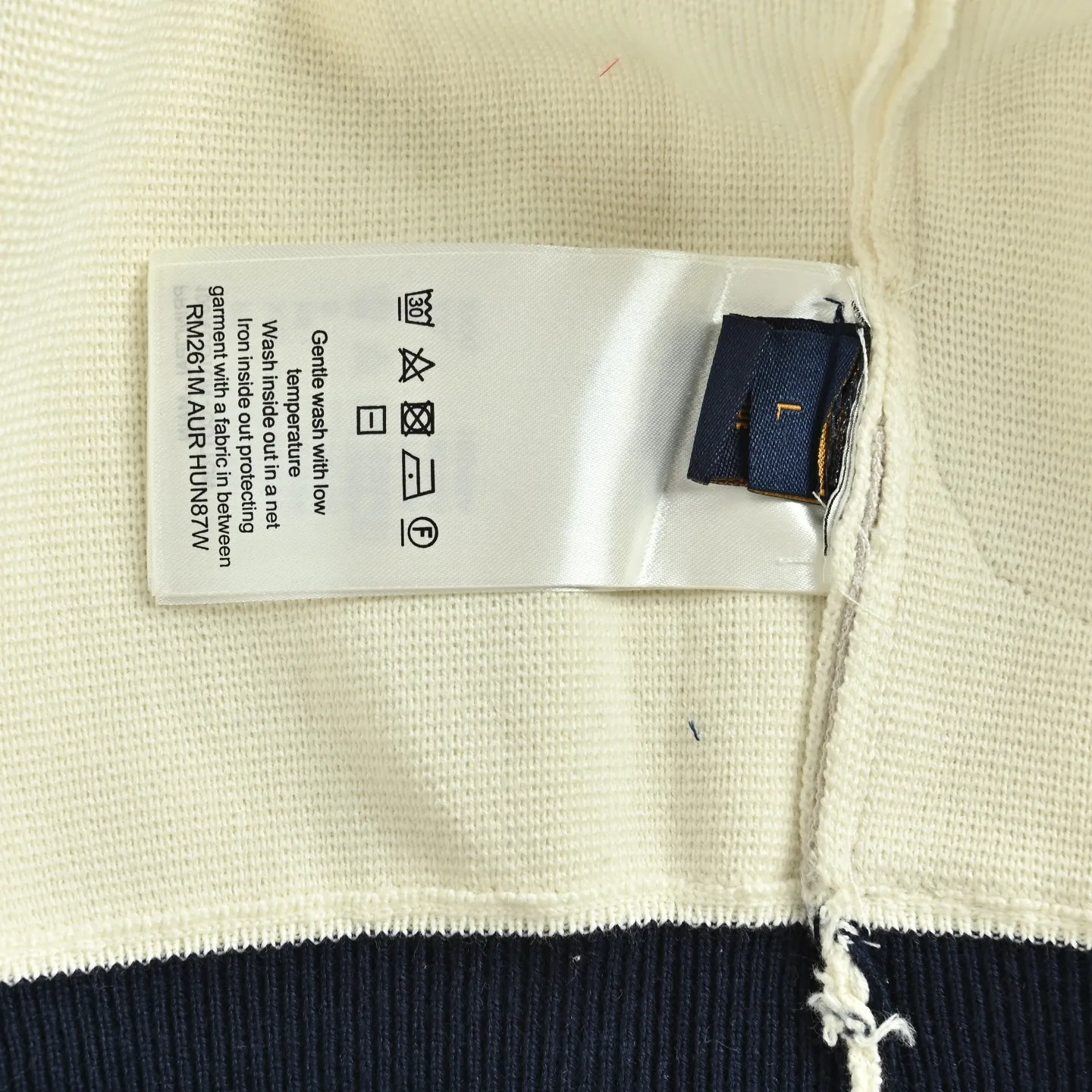 Louis Vuitton/Louis Vuitton off-white embroidered patchwork mixed knitted sports jacket